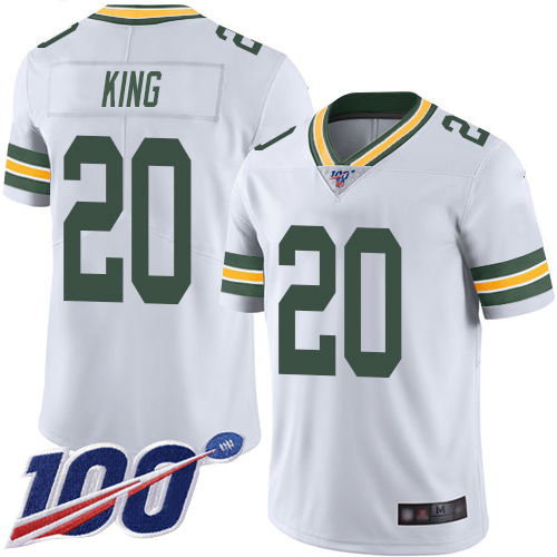 Green Bay Packers Limited White Men 20 King Kevin Road Jersey Nike NFL 100th Season Vapor Untouchable